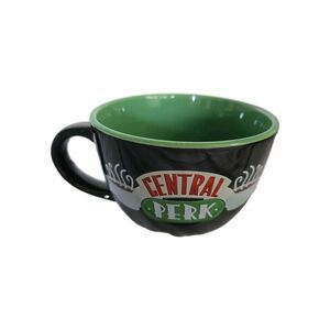 Friends Central Perk Coffee Mug Cup 24 Oz Ceramic Large Black Green Latte Soup